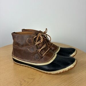 Sorel Out N About Leather Duck Boots Waterproof Women 10 Winter Spring Snow Rain